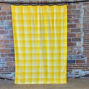 Vintage Yellow Gold Plaid Blanket 63” x 92”